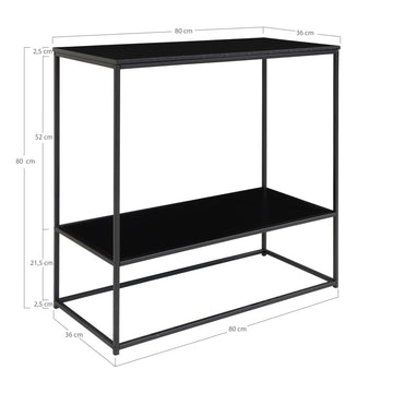 Konsolentisch – Schwarzes Finish, Zwei Ablagen, 80 cm Höhe - Vita | House Nordic