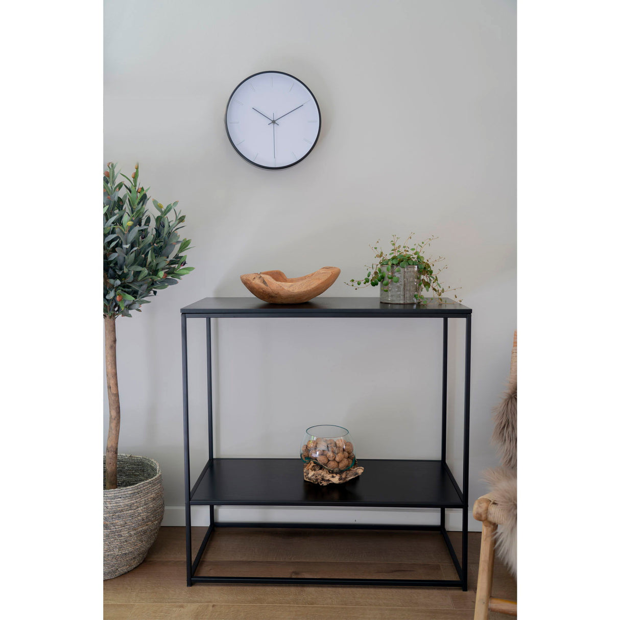 Konsolentisch – Schwarzes Finish, Zwei Ablagen, 80 cm Höhe - Vita | House Nordic