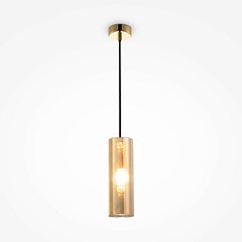 Pendelleuchte mit goldfarbener Metallbasis und Zylinderglas - Schirm im modernen Design – Gioia | Maytoni - Esszett Luxury | Stilvolles Wohnen mit Charakter