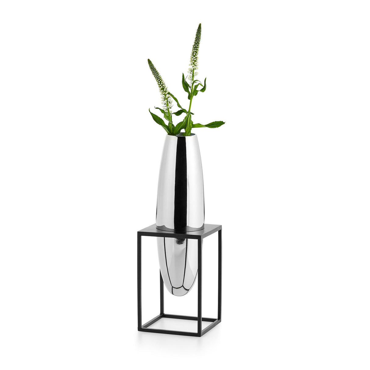 Vase mit schwebendem Würfelstand, Sanften organischen Kurven, Modernem skulpturalem Design – Solero | Philippi