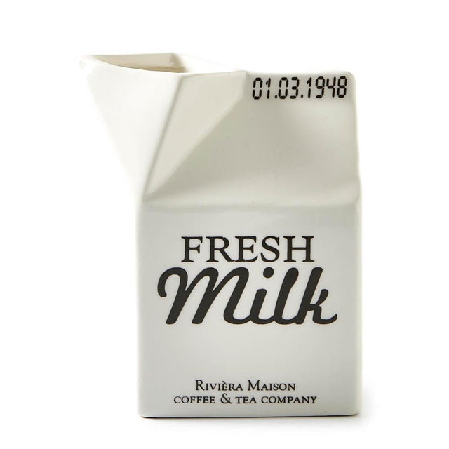 Milchkännchen Porzellan Weiß, Spülmaschinen - & Mikrowellengeeignet – Carton Milk Jar | Rivièra Maison - Esszett Luxury | Stilvolles Wohnen mit Charakter