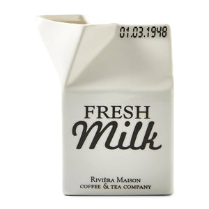 Milchkännchen Porzellan Weiß, Spülmaschinen - & Mikrowellengeeignet – Carton Milk Jar | Rivièra Maison - Esszett Luxury | Stilvolles Wohnen mit Charakter