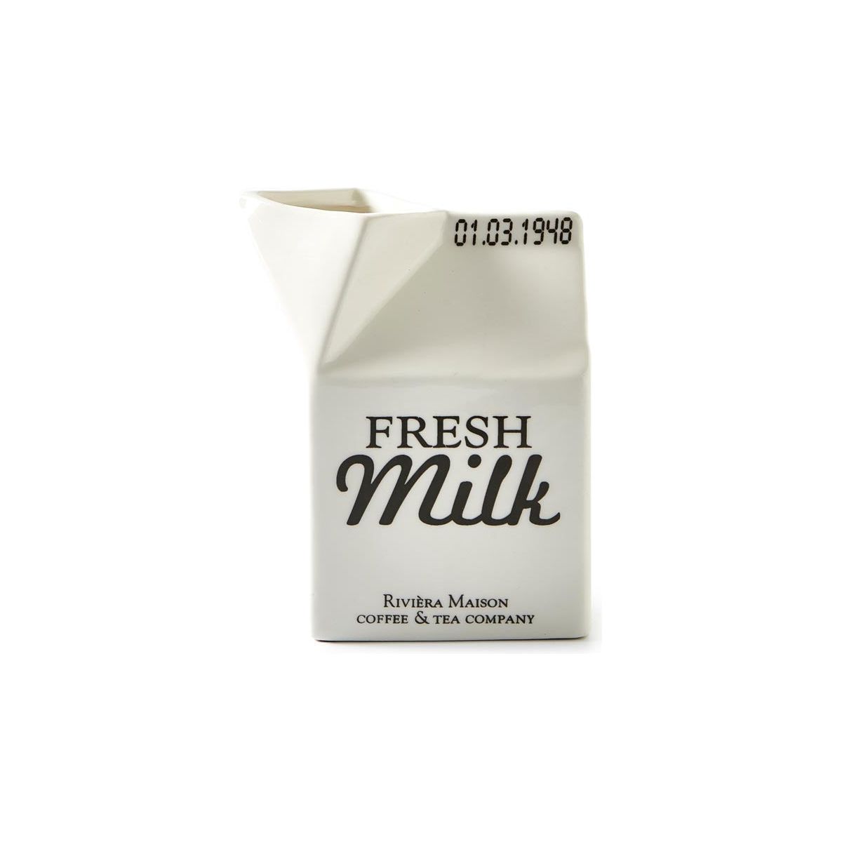 Milchkännchen Porzellan Weiß, Spülmaschinen - & Mikrowellengeeignet – Carton Milk Jar | Rivièra Maison - Esszett Luxury | Stilvolles Wohnen mit Charakter