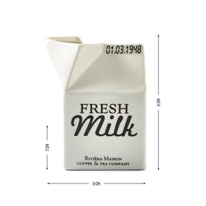 Milchkännchen Porzellan Weiß, Spülmaschinen - & Mikrowellengeeignet – Carton Milk Jar | Rivièra Maison - Esszett Luxury | Stilvolles Wohnen mit Charakter