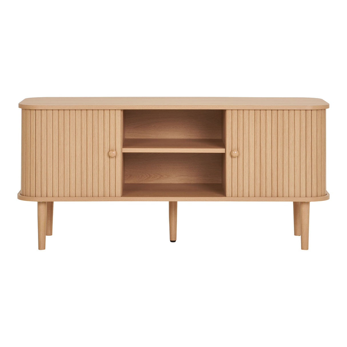 TV Unit – Natural Wood Design, Two Doors, Scandinavian Style – Nikko | House Nordic