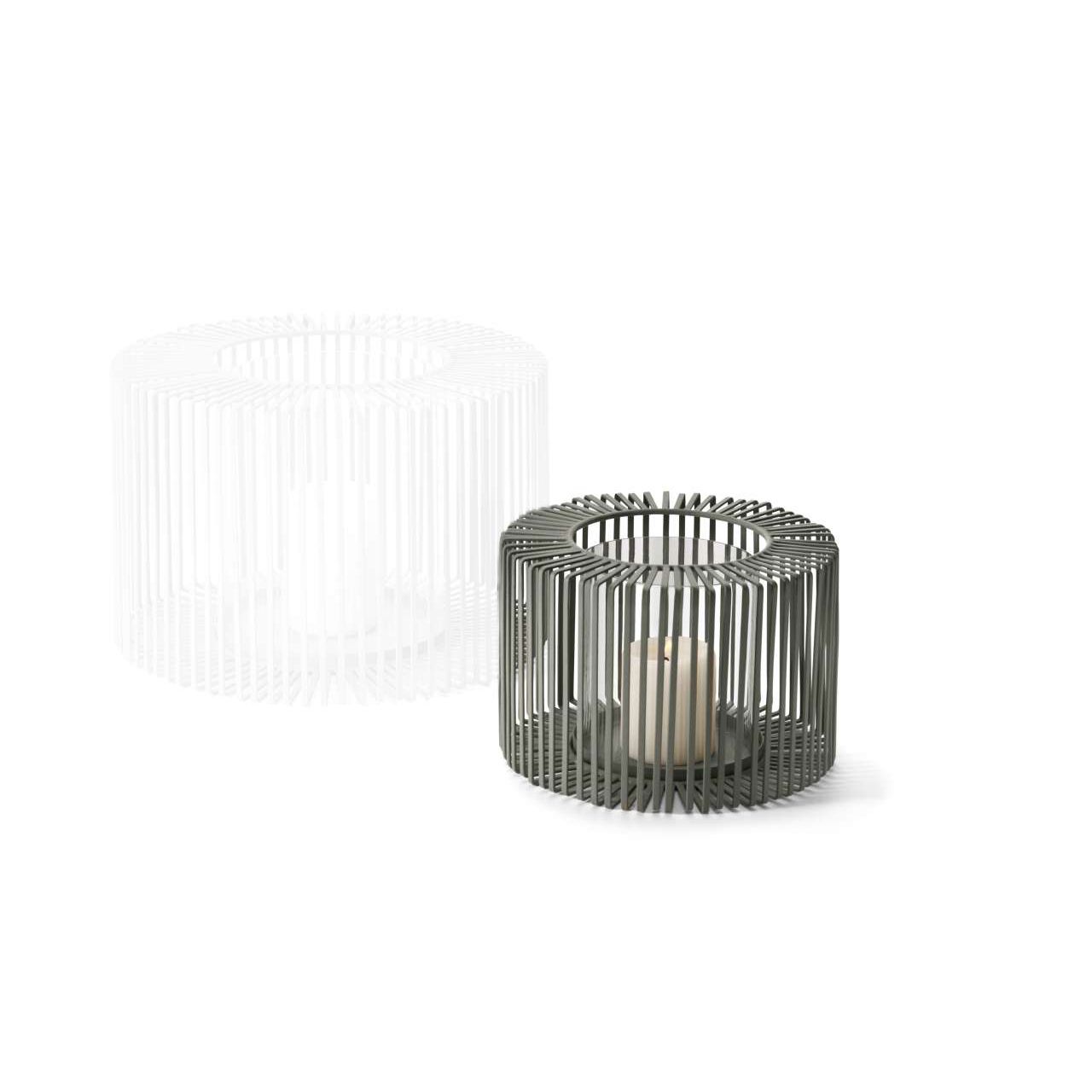 windlicht pulverbeschichteter Stahlkäfig Glaszylinder für Windschutz eleganter geometrischer Rahmen – Oslo | Philippi