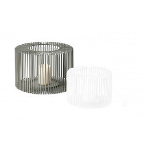 windlicht pulverbeschichteter Stahlkäfig Glaszylinder für Windschutz eleganter geometrischer Rahmen – Oslo | Philippi