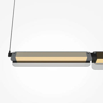 Pendelleuchte – Schwarzes Aluminium, Rauchglas, 20 W LED, Länge 93 cm - Flat | Maytoni