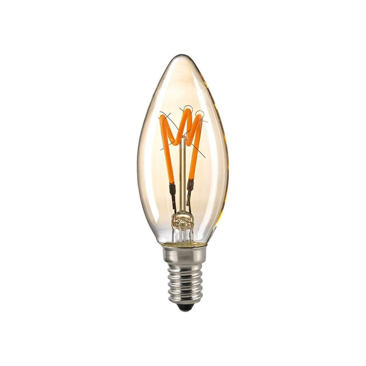 2,5W Curved Kerze gold E14 136lm 1800K dim von Sigor - Esszett Luxury | Stilvolles Wohnen mit Charakter