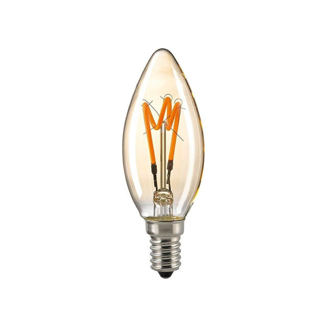 2,5W Curved Kerze gold E14 136lm 1800K dim von Sigor - Esszett Luxury | Stilvolles Wohnen mit Charakter