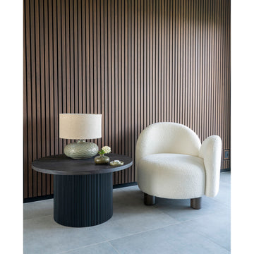 Couchtisch – Dunkelbraunes Finish, geriffelter Sockel, 45 cm hoch - Boavista | House Nordic
