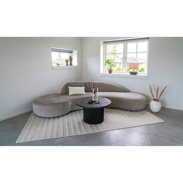 Couchtisch – Dunkelbraunes Finish, geriffelter Sockel, 45 cm hoch - Boavista | House Nordic