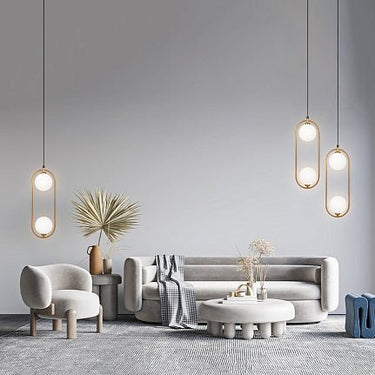 Pendelleuchte mit Opalglas - Diffusoren und Messing - Finish im modernen Design – Ring | Maytoni - Esszett Luxury | Stilvolles Wohnen mit Charakter