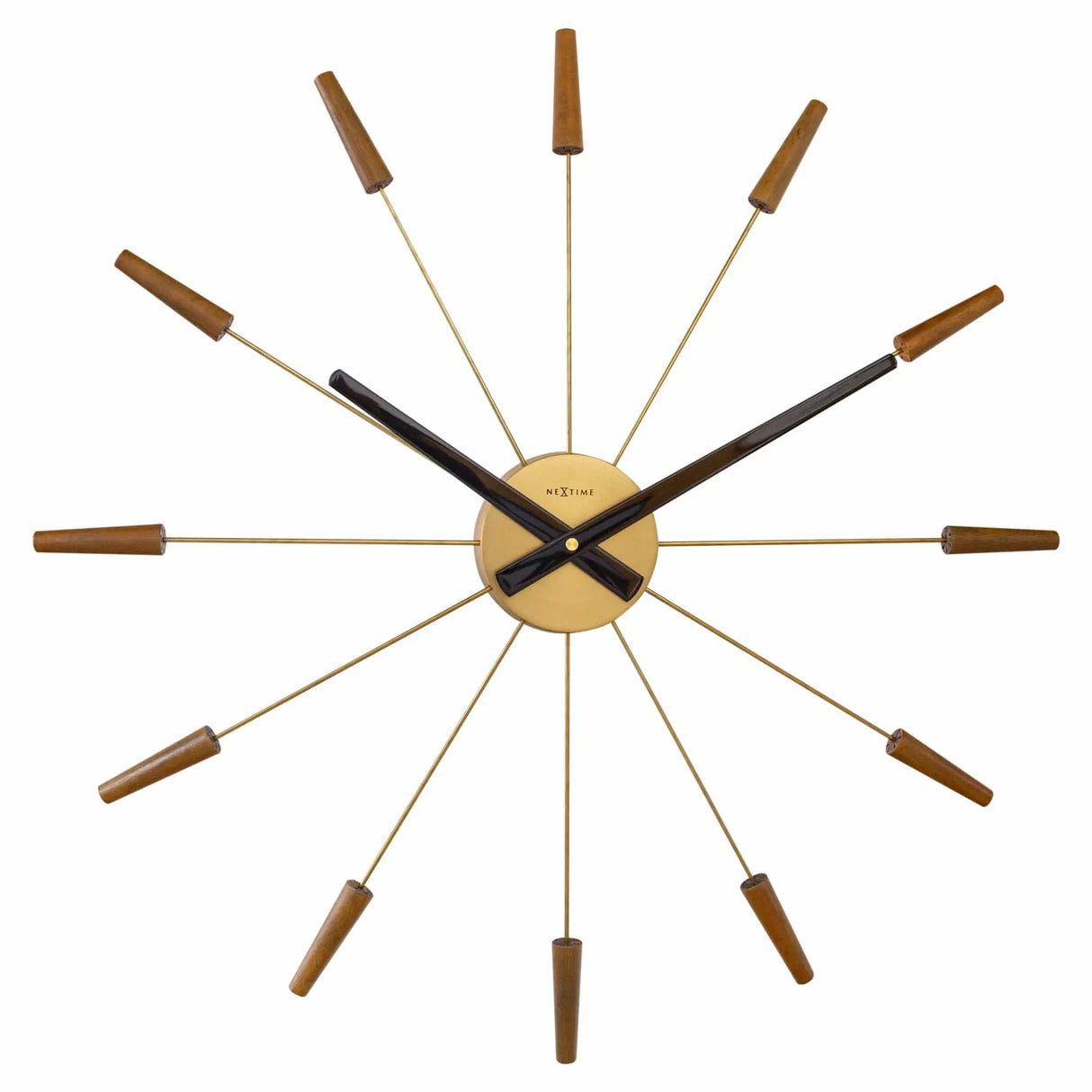 Wanduhr – Walnussholz, Stahlstifte, Stilles Werk - Plug Inn | NeXtime