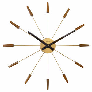 Wanduhr – Walnussholz, Stahlstifte, Stilles Werk - Plug Inn | NeXtime