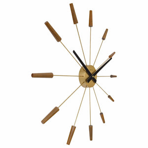 Wanduhr – Walnussholz, Stahlstifte, Stilles Werk - Plug Inn | NeXtime