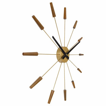 Wanduhr – Walnussholz, Stahlstifte, Stilles Werk - Plug Inn | NeXtime