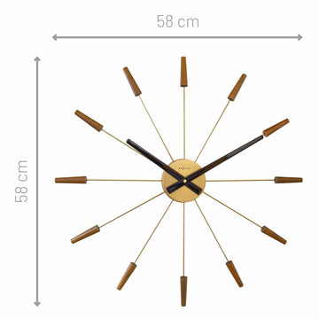 Wanduhr – Walnussholz, Stahlstifte, Stilles Werk - Plug Inn | NeXtime