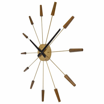 Wanduhr – Walnussholz, Stahlstifte, Stilles Werk - Plug Inn | NeXtime