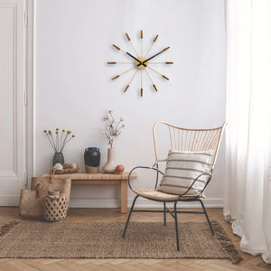 Wanduhr – Walnussholz, Stahlstifte, Stilles Werk - Plug Inn | NeXtime