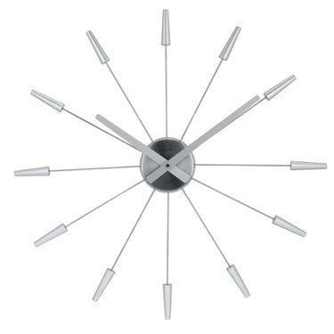 Wanduhr – Lautloses Uhrwerk, Steckdesign, Edelstahl-Optik - Plug Inn | NeXtime