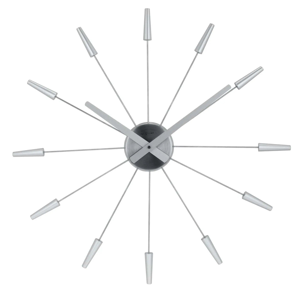 Wanduhr – Lautloses Uhrwerk, Steckdesign, Edelstahl-Optik - Plug Inn | NeXtime