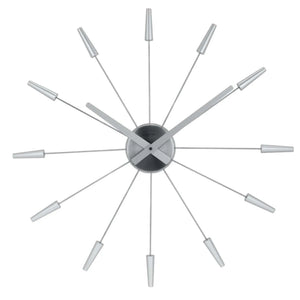 Wanduhr – Lautloses Uhrwerk, Steckdesign, Edelstahl-Optik - Plug Inn | NeXtime