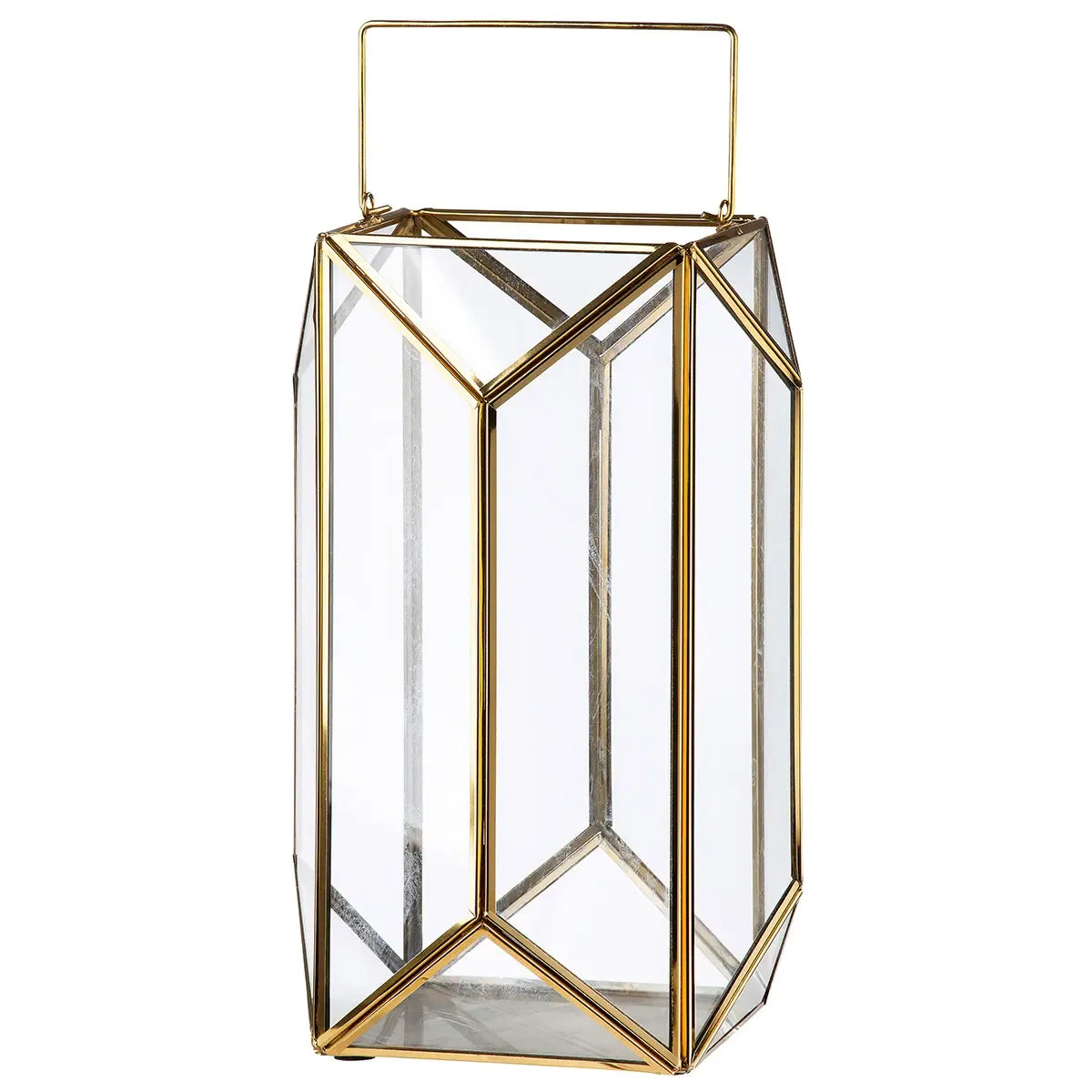 Windlicht – Goldenes Metall, Klare Glasform, Warmer Lichtschein - Cozy | Gilde