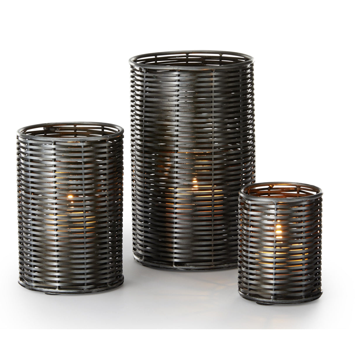 Teelichthalter – geflochtener Stahl (Rattan-Optik) stapelbares Design wetterfest – Sala | Philippi