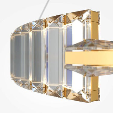 Pendelleuchte mit goldfarbener Metallbasis und asymmetrischer Kristalldekoration im luxuriösen Design – Krone | Maytoni - Esszett Luxury | Stilvolles Wohnen mit Charakter