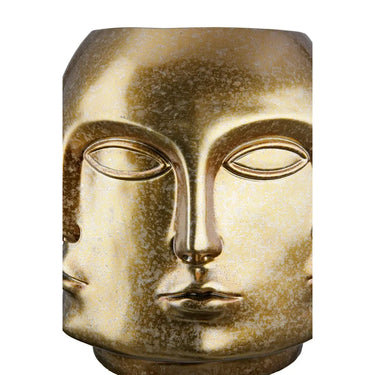 Gesichtsvase – Goldene Keramik, Glänzende Oberfläche, Klare Form - Crado | Gilde