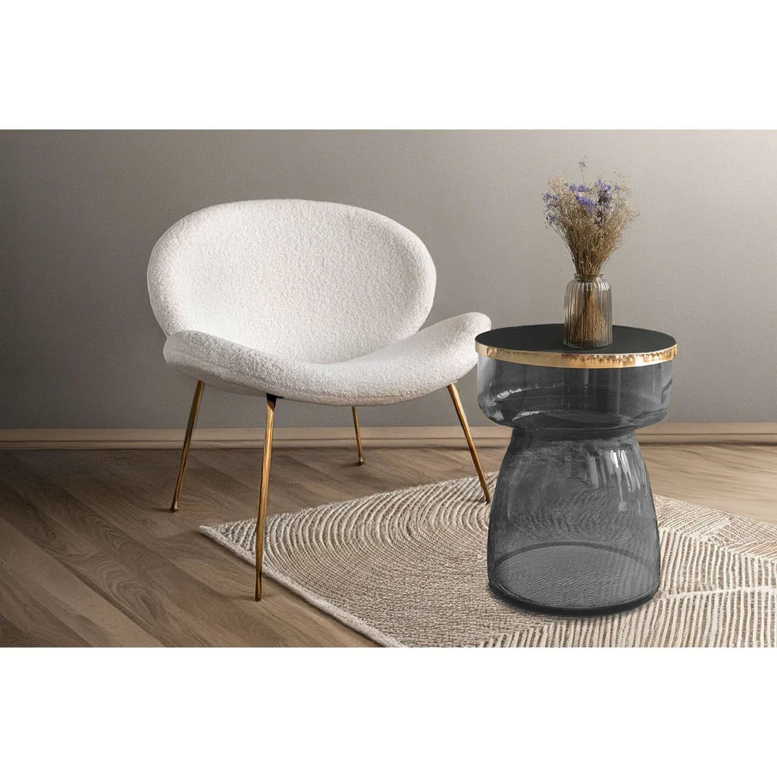 Stuhl Bouclé - Polsterung Metallbeine – Jaden 125 | Kayoom - Esszett Luxury | Stilvolles Wohnen mit Charakter