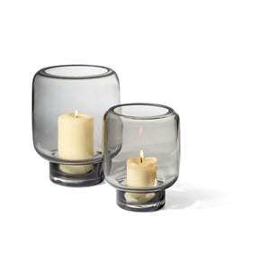 Vase & Windlicht mit abgedunkeltem grau-braunem Glas und multifunktionalem Design – Vejle | Philippi