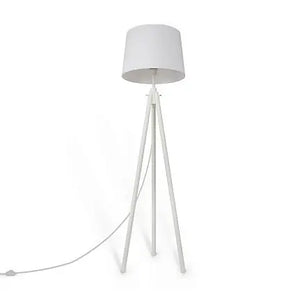 Floor lamp with metal frame, fabric shade & tripod stand – Calvin | Maytoni