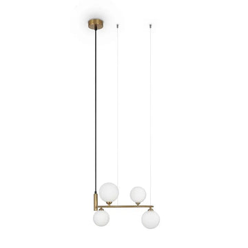Modern Design Pendant Lamp with Opal Glass Diffusers and Brass Finish – Ring | Maytoni