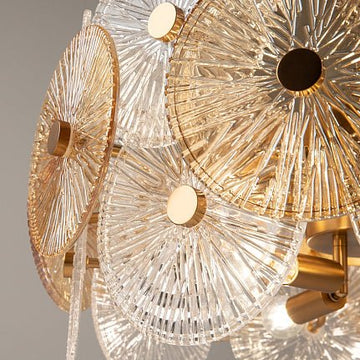 Pendelleuchte Goldfarbener Metallrahmen 8 Bernsteinglas - Ovale 8×E14 40 W – Aster | Maytoni - Esszett Luxury | Stilvolles Wohnen mit Charakter