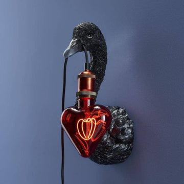 LED Light Bulb - Heart Shape, Decorative Filament, Glass Design, Red Light - Heart | WERNS