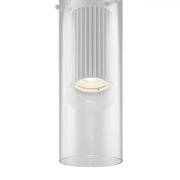 Pendant light Matte white ribbed aluminum housing Clear glass shade & GU10 socket – Dynamics | Maytoni