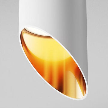 Pendelleuchte Weißes Aluminiumgehäuse mit goldfarbenem Akzent, Glasdiffusor und LED - kompatibel – Arc | Maytoni - Esszett Luxury | Stilvolles Wohnen mit Charakter