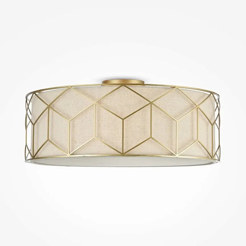 Ceiling Lamp Gold Linen Lampshade 5× E27 – Messina | Maytoni