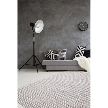 Teppich – Flachgewebe Struktur, Streifenmuster Design, Naturton Design, 200 x 290 cm - Natura 110 | Kayoom