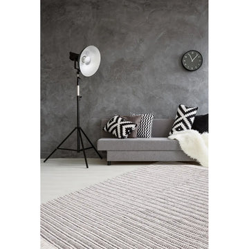 Teppich – Flachgewebe Struktur, Streifenmuster Design, Naturton Design, 200 x 290 cm - Natura 110 | Kayoom