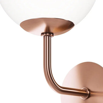 Wall lamp with satin gold finish and white frosted glass shade – Erich | Maytoni