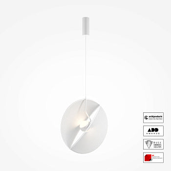Pendant Light White Textile Modern Design & Integrated LED – Reflex | Maytoni