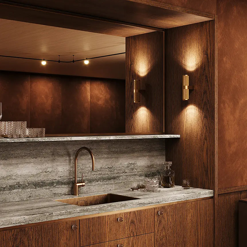 Wandleuchte – Mattgoldenes Aluminium, 2× GU10 Fassung, 10 W Leistung - Focus Design | Maytoni
