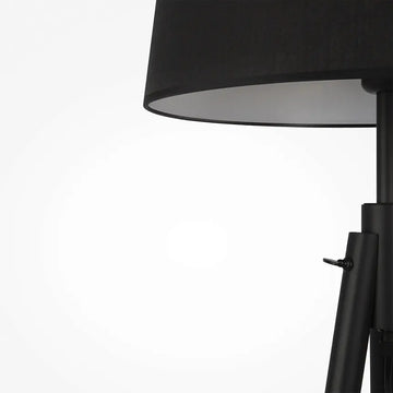 Floor lamp with metal tripod base, fabric shade & tripod design - Calvin | Maytoni