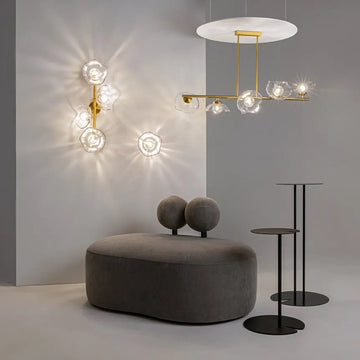 Wall Lamp Brushed Brass, Metal Frame, Cast Glass Accent, Modern – Miracle | Maytoni