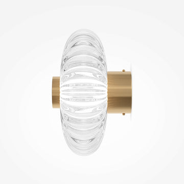 Wandleuchte Gold, gerippte Glaskugeln, LED‑Modul 3000 K – Amulet - Esszett Luxury | Stilvolles Wohnen mit Charakter