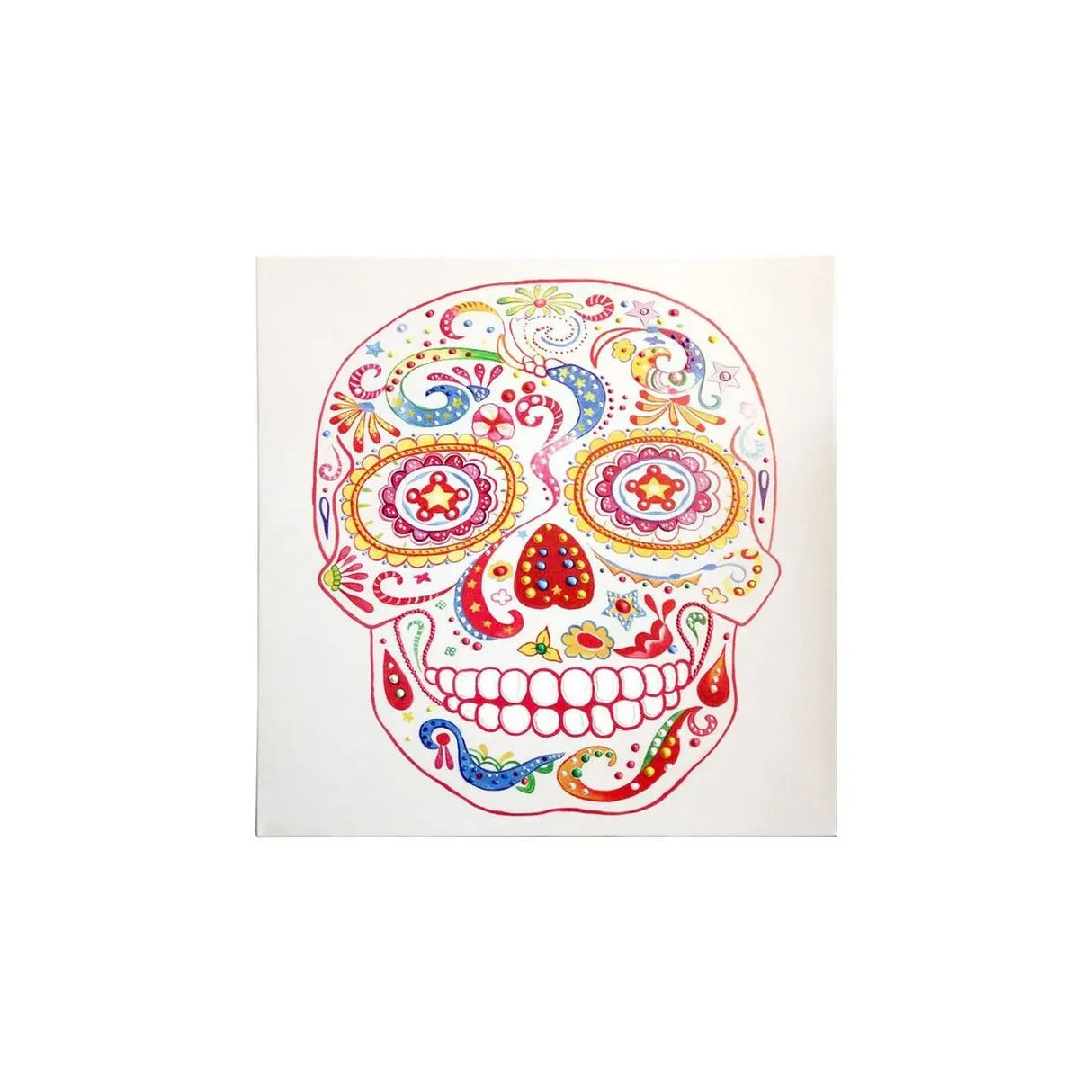 Wandbild – Totenkopf Motiv, Handgemalte Optik, Leinwandkunst - Totenkopf | Kayoom