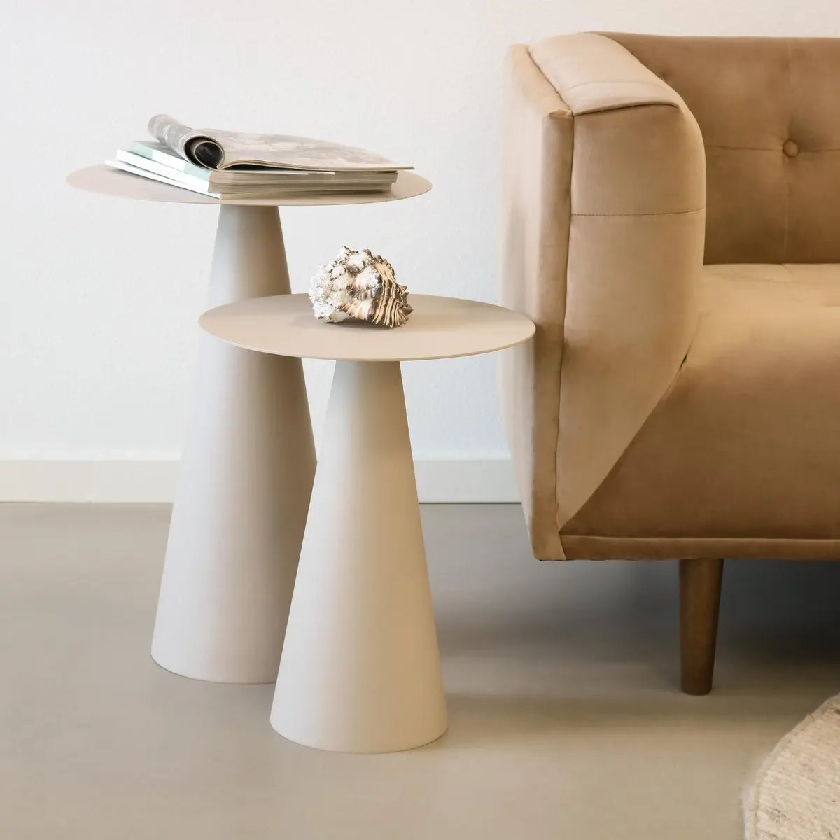 Beistelltisch – Metall Material, Modern Design, Beige Farbe, L - Vic  | Kick Collection